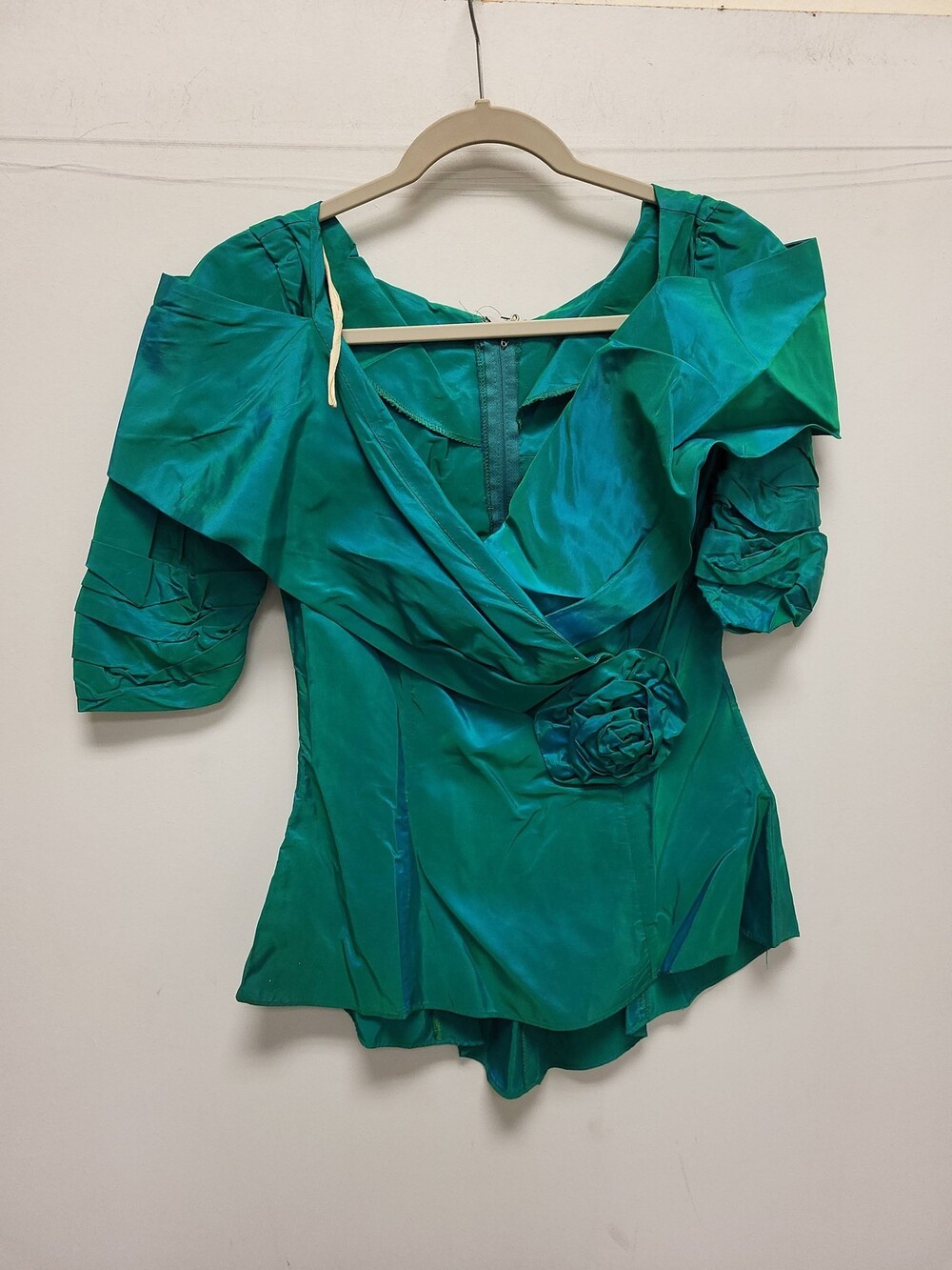 Dance Allure Top 2XL Emerald Green Blouse Party Cocktail Dressy Womens Plus Size